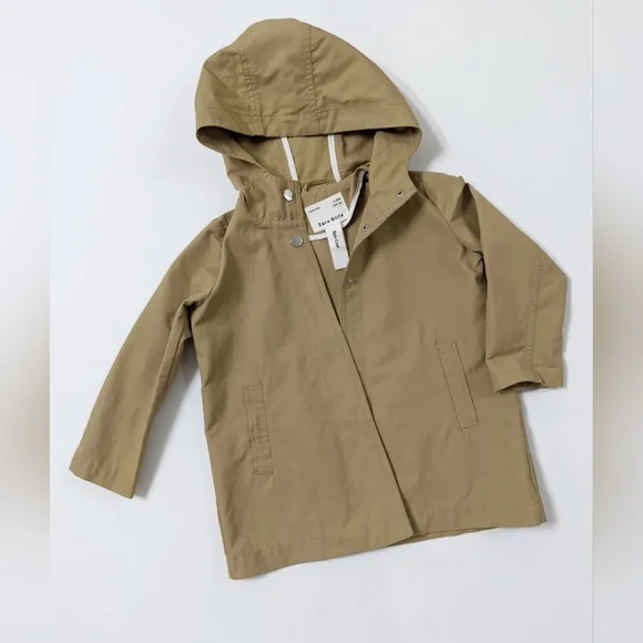 Zara Girls rain trench coat with hood Size 4 Years